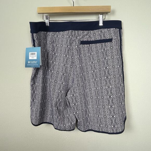 NWT Coolibar Men's Falcon Board Shorts Size 38 Blue Geometric Print UPF 50+ Swim - Picture 5 of 8